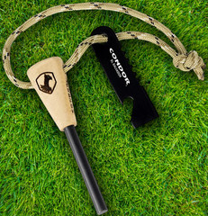 Condor Fire Starter Ferrocerium Rod Stainless Striker Hickory Handle Lanyard