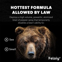 Feloiy 16 oz. Bear Repellent Survival Spray Deterrent 35ft w/ Holster
