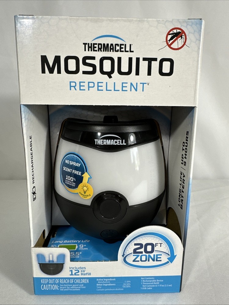 Thermacell EL55 Rechargeable Mosquito Repeller with Dimmable Light NEW