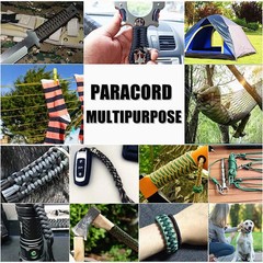 Paracord Rope, 7 Strand Type III Parachute Cord 4mm 100ft / 200ft for Crafting,