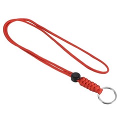 18″ Paracord Lanyard with Keyring Necklace Cord Badge Holder Strap, Red