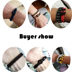 Fashion Men Paracord Rope Bracelet 2 Layer Outdoor Camping Survival Gift for Him