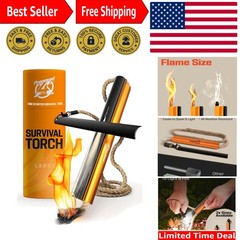Easy-to-Use Flint Fire Starter with 36” Waterproof Wick – Camping Essential