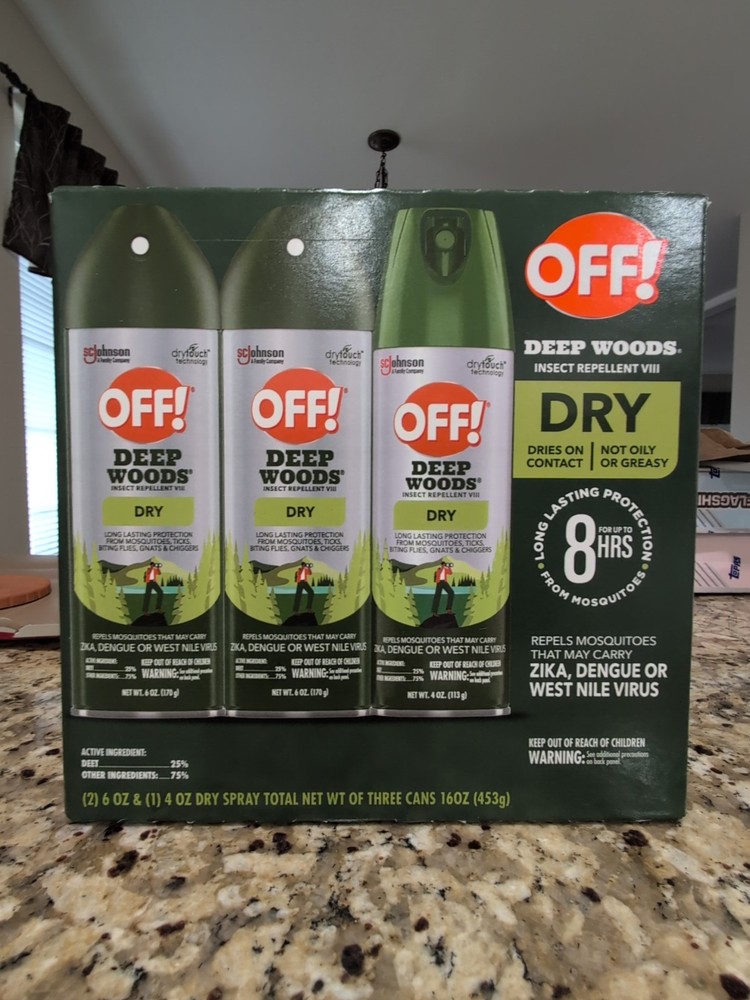 OFF! Deep Woods Insect Mosquito Repellent Dry Touch VIII-3 Pack (6 OZ x2 + 4 OZ)