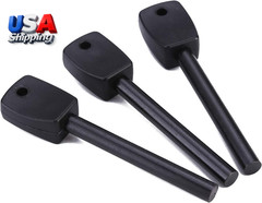 3 PCS Tactical Ferro (Ferrocerium) Rods, Bushcraft Flint Fire Starter with Easy