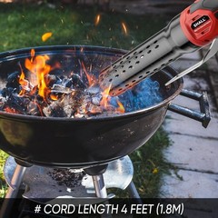 SHALL Electric Charcoal Starter Fire Lighter with Air Blower, 60S 1100F Chem fre