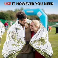 Survival Emergency Thermal Blankets: Extra Large 84” X63” 4/10/25/30/50/75/100 P