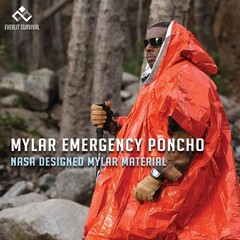 Survival Rain Poncho Emergency Mylar Space Blanket Camping Gear-Retain 90% of