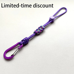 Carabiner Water Bottle Holder Adjustable Paracord Lanyard Portable Keychain Hook