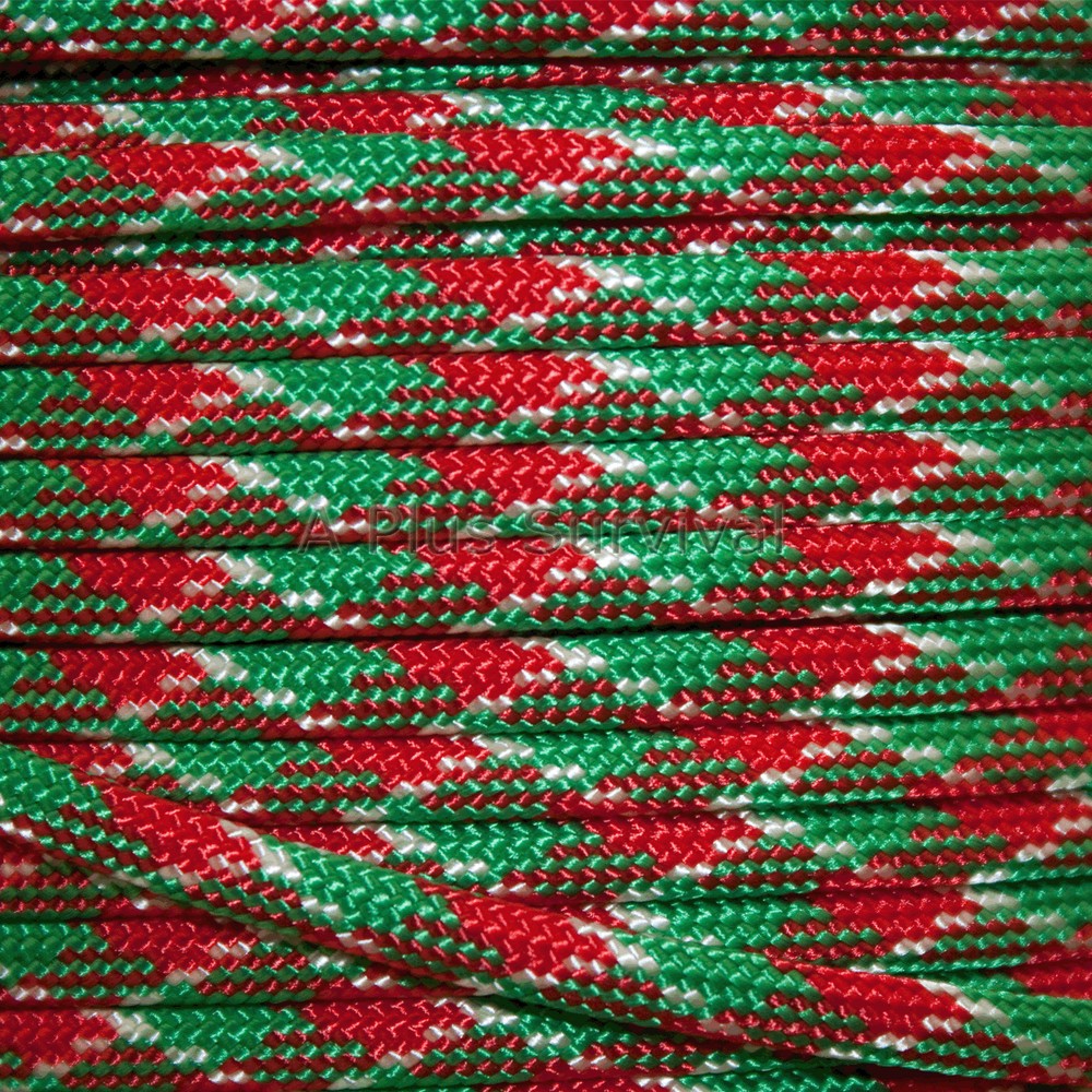Christmas Camo – Red Green Paracord 100 Foot Bracelet Camping Survival Kit Rope