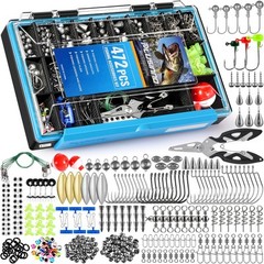 472PCS Fishing Accessories Kit, Waterproof Tackle Box