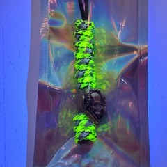 Knife Lanyard 550 Paracord Marvel Venom Half Skull UV Reactive Yellow Grey Black