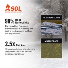 Survive Outdoors Longer Heavy Duty Emergency Blanket, 5 x 8 ft