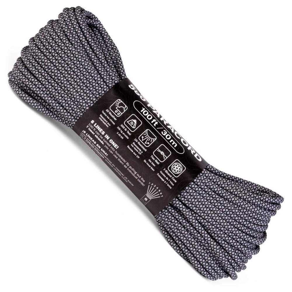 550 Paracord 100 Feet 7-Strand Core Nylon Parachute Cord Outside Survival Gea…