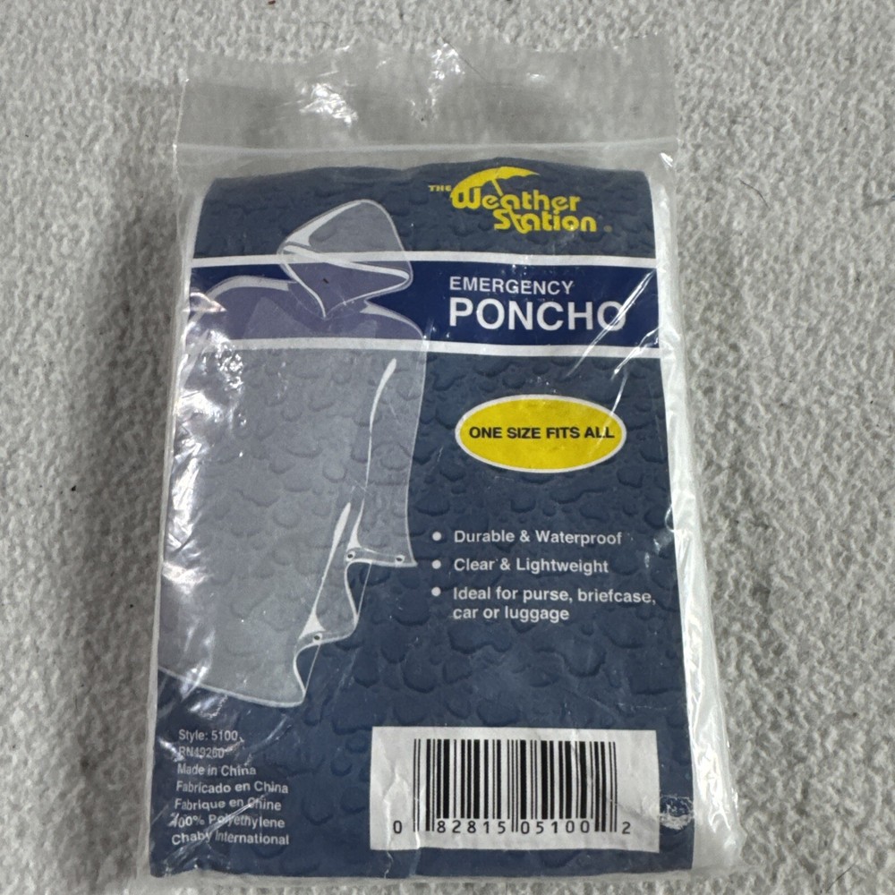 NWT The Weather Station Emergency Poncho, One Size Fits All