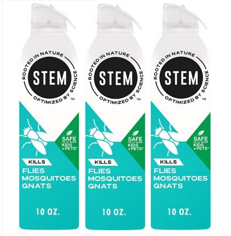 3 ~Stem Kills Flies Mosquitoes Gnats Safe To Use Around Kids & Pets Aerosol 10oz