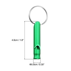 12pcs Emergency Whistles Safety Whistle with Keychain for Hiking Green