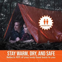 Go Time Gear Mylar Survival Gear Emergency Tent – Heat Reflective Ultralight