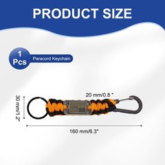 Paracord Keychains, Paracord Keychain with USA Flag, Orange and Black