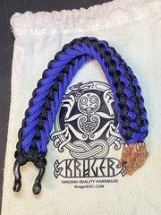 Kruger Snarling Wolf Paracord EDC Titan Survival Cord Bracelet Blue Black 9” JB5