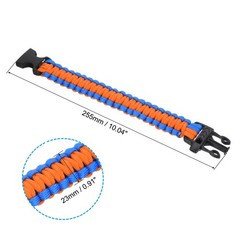 Survival Paracord Bracelets, 2 Pack Braided Bracelet, Blue, Orange