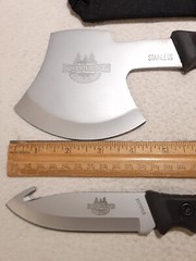 Adventuridge Knife and Ax, Hatchet Combo W Sheath Camping Survival Gear