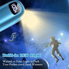 Rechargeable Hand Warmers 2-Pack Dual-Sided Heating LED Flashlight 127°F 13H