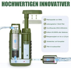 Water Filter Outdoor,5000L Portable Survival Camping