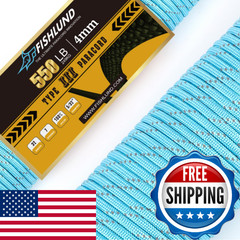 Fishlund Reflective Paracord 550 Lb 7 Strand Paracord Rope 250Ft 4Mm Nylon