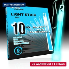 Glow Fever Emergency Safety Military Grade Glowsticks; 10PCS, 6″ Ultra Bright Gl