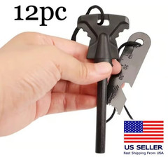 12pc Fire Starter Flint Steel Striker Survival Kit Ultimate Camping Outdoor Tool