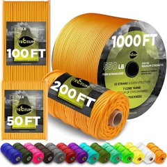 Teceum Paracord Type Iii 550 Honey Gold 1000 Ft 4Mm Tactical Rope Mil-Spec