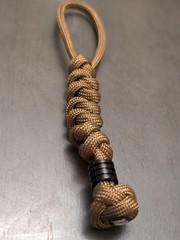 Paracord Knife Lanyard 750 LBS In Sand Beige with Steel Bead