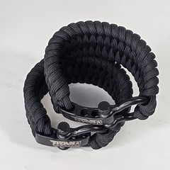 Lot Of 2 TITAN Survival Shackles Paracord Bracelets Survivor Cord Black