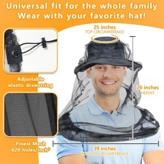 Mosquito Head Net Insect Bug Fly Protection 2 Pack Face Net for Outdoors