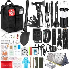 Complete Emergency Kit: 250Pcs Survival Gear & Emergency Tent – Molle Compatible