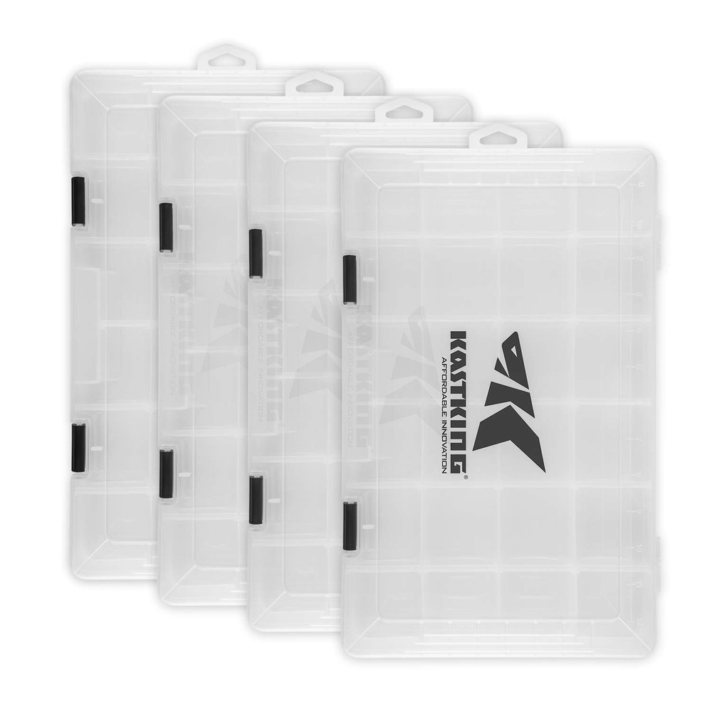 KastKing Tackle Boxes, Plastic Box, Four 3700 (Tray Size: 14″x8.75″x1.75″)