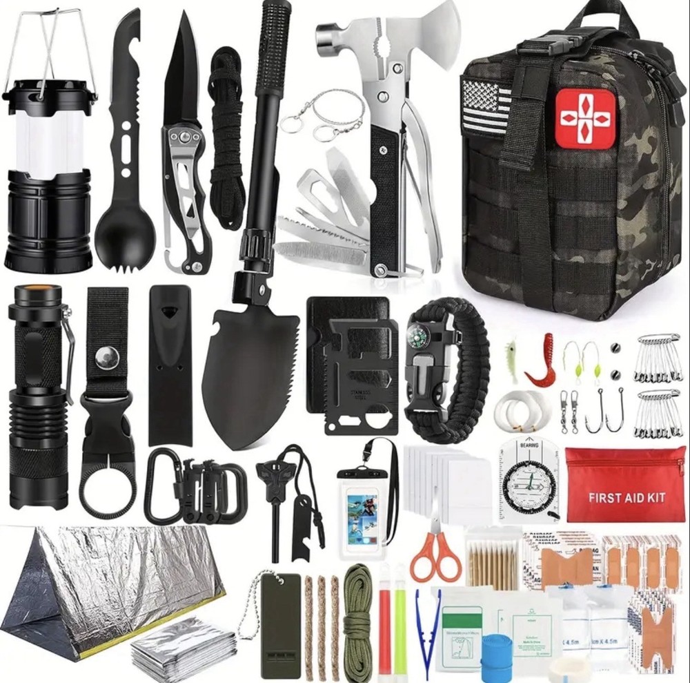 258 PCS Survival Gear Kit Camping Emergency Equipment Outdoor Tools Gift for Men