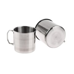 Stainless Steel Folding Handle Cup Portable Carabiner Cup Outdoor Supplies