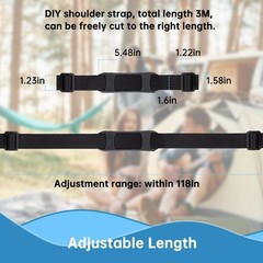 Paracord Cooler Strap Compatible with Enge 118 inches x 1.3 inches, Black