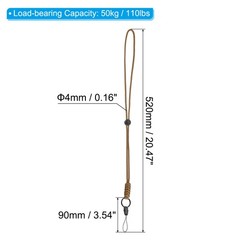 20″ Paracord Lanyard Necklace Keyring Cord Clasp Strap Badge Holder Brown