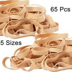 HAIDIBAO-Rubber Bands Assorted Sizes 65Pcs Beige Mixed Wide Elastic