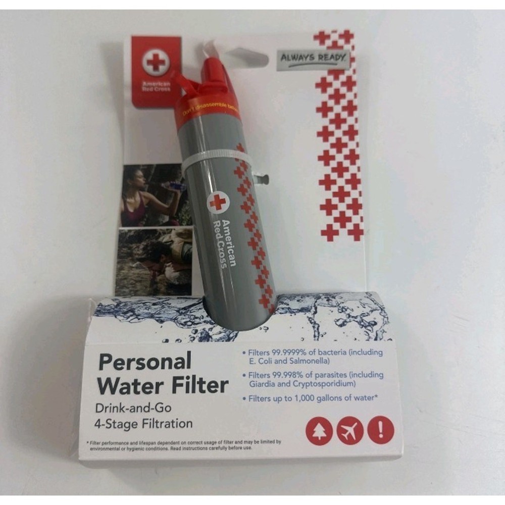 American Red Cross 4-Stage Personal Water Filter 99.99% Filtration BPA-Free