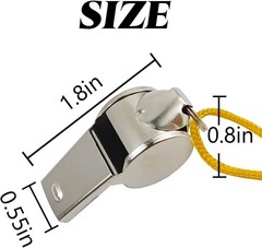 5Pack Metal Referee Coach Sports Safety Whistle Loud Whistle with Lanyard