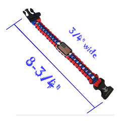 2 Survival Frog Parachute Cord Bracelets with USA Flag Charm
