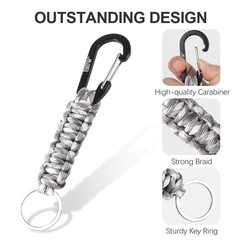 Paracord Keychain for Men Women Paracord Carabiner Backpack Keychain with Alu…