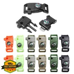 Paracord Buckle with Whistle Compass Side Release Plastic Bracelet