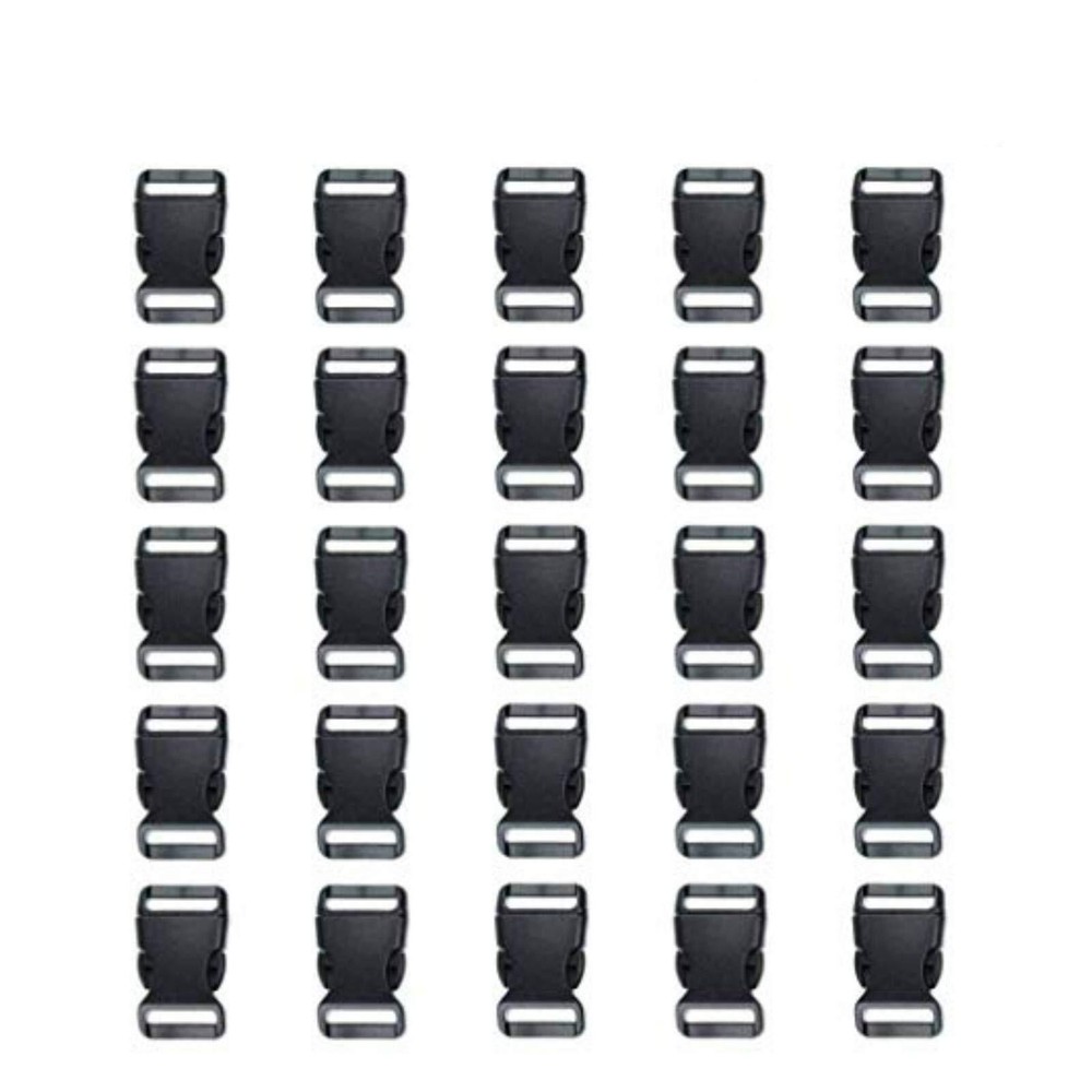 25 Pack 1 Inch Plastic Side Release Buckle for Paracord Bracelets Dog Collar