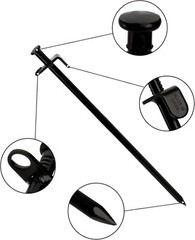 Lawei 12 Pack Tent Stakes, 12 Inch Heavy Duty Forged Steel Pegs, Black
