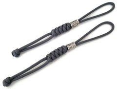 Paracord Lanyard/Keychain 550 (Charcoal) Nordic Runes – 3 Variations (2 Pack)